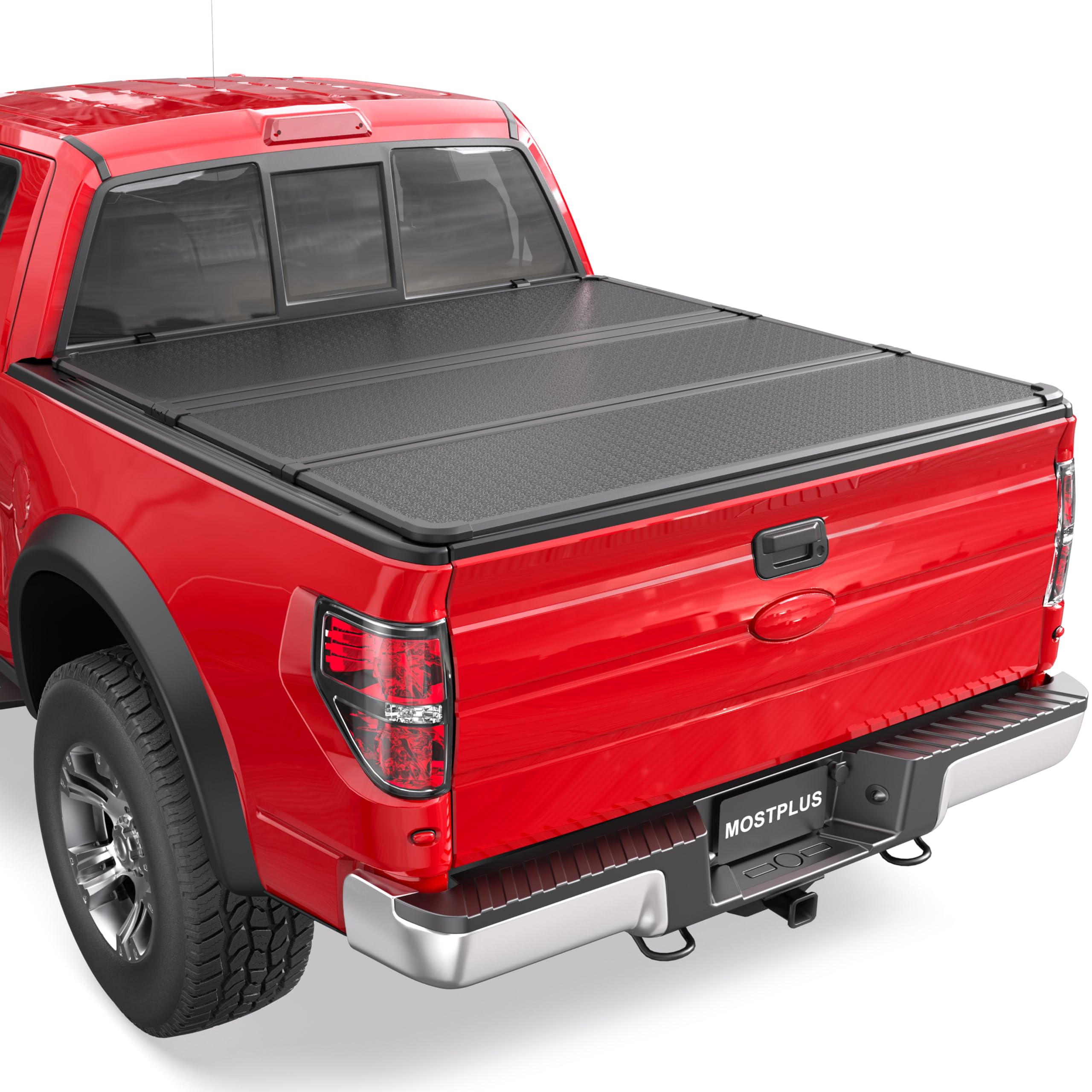 MOSTPLUS 5.5FT Tri-Fold Hard Truck Bed Tonneau Cover On Top Compatible for 2004 2005 2006 2007 2008 Ford F150 F-150 3 Fold Solid 67Inch Image