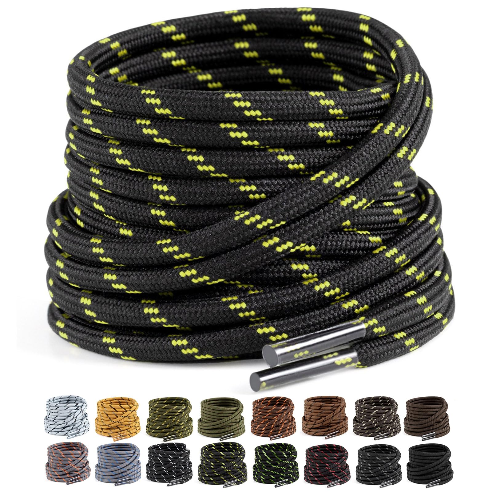 Puzeam 2 Pairs Work Boots Shoe Laces 4.5mm Heavy