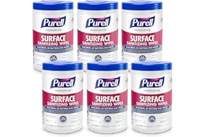 PURELL Foodservice Surface Sanitizing Wipes, Fragrance Free, 110 Count Canister, 7"x 10" Wipes (Pack of 6) - 9341-06