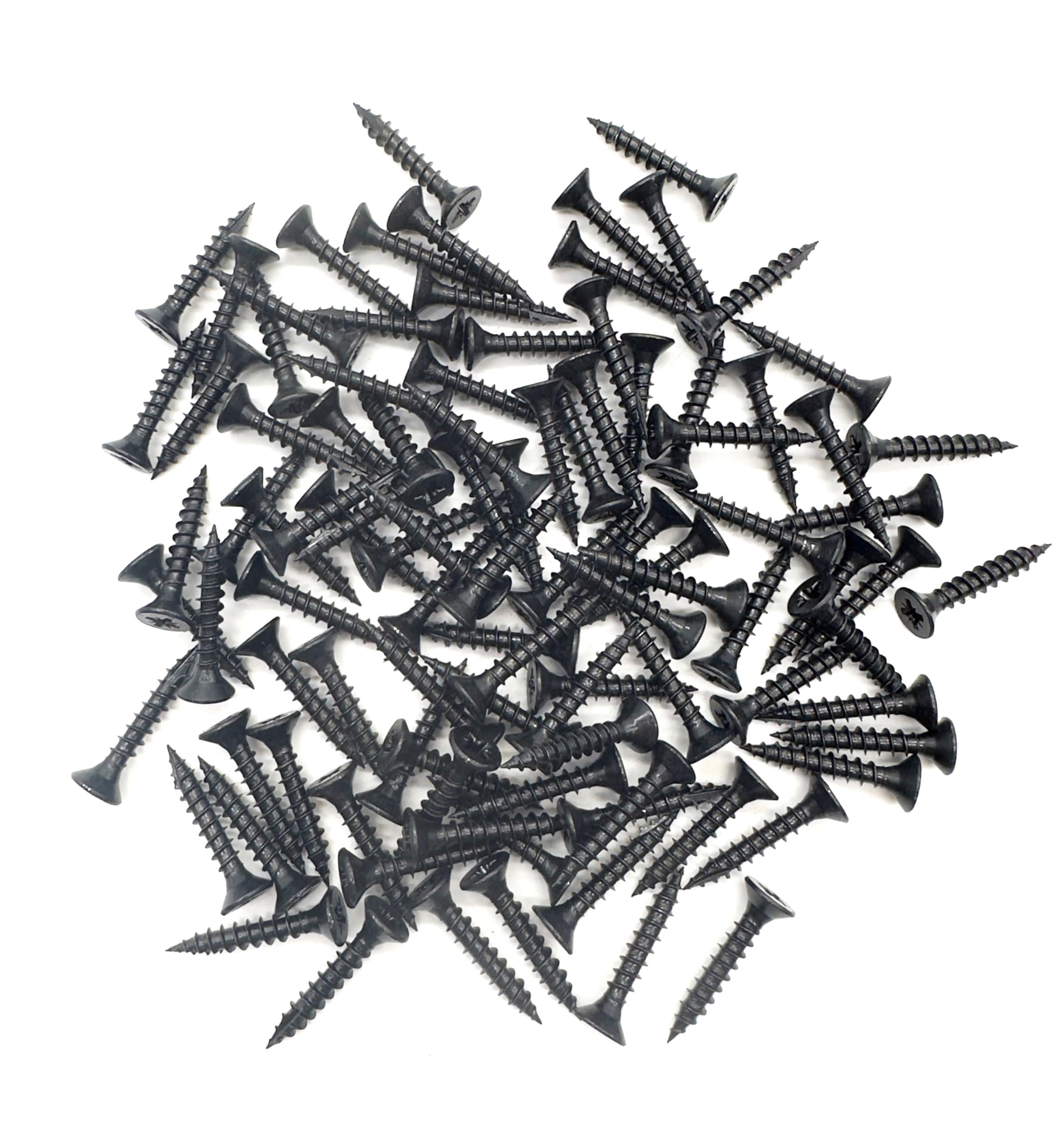 100 PCS Black Wood Screws (5mm x 30mm) Double Countersunk Multi Purpose Organic Woodscrews
