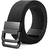 SANSTHS Canvas Belt with Double Ring Buckle, Fabric Web Belt for Women Men Double Ring for Outdoor & Casual Wear