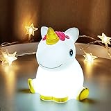 Unicorn Night Light,USB Rechargeable Kids Night Light Unicorn with Timer,Portable LED Animal Lamp Tap on Colorful Lights for 