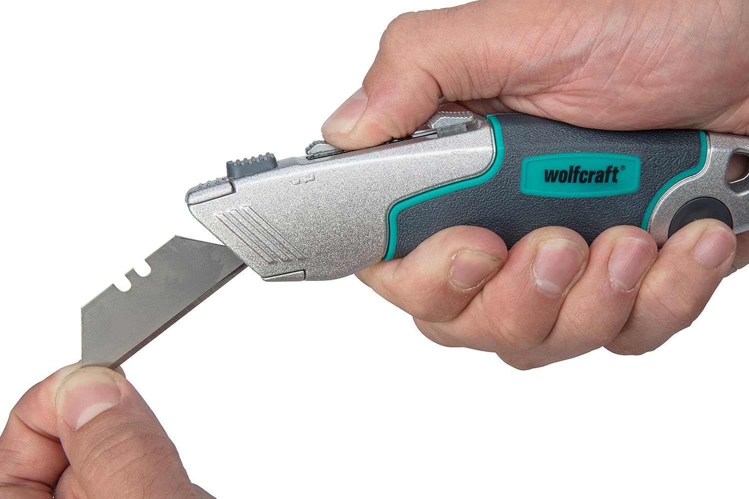 wolfcraft Professional Dual Blade Knife I 4200000 I for Cutting Solid Materials Using a Trapezium or Hook Blade - Image 3
