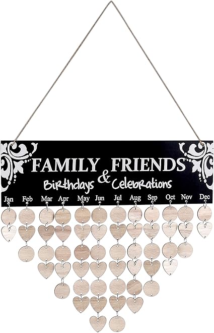 Nuobesty Famille Amis Anniversaire Rappel Calendrier Panneau De Plaque En Bois Panneau De Porte Murale Decoration Suspendue Pour Cadeaux De Festival De Noel Decorations De Saison Decoration De La Maison Centroarco Com