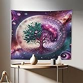Ambesonne Purple Tapestry, Galaxy Tree of Life Design Space and Earthy Side Branches Universe Art, Fabric Wall Hanging Decor for Bedroom Living Room Dorm, 28