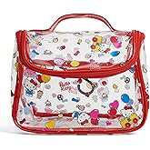 GQYAYQG Cute Makeup Bag, Cartoon Toiletry Bag, Transparent Makeuo Bag, Handheld Zippered Travel Cosmetic Bag, The Best Gifts for Women (Red)