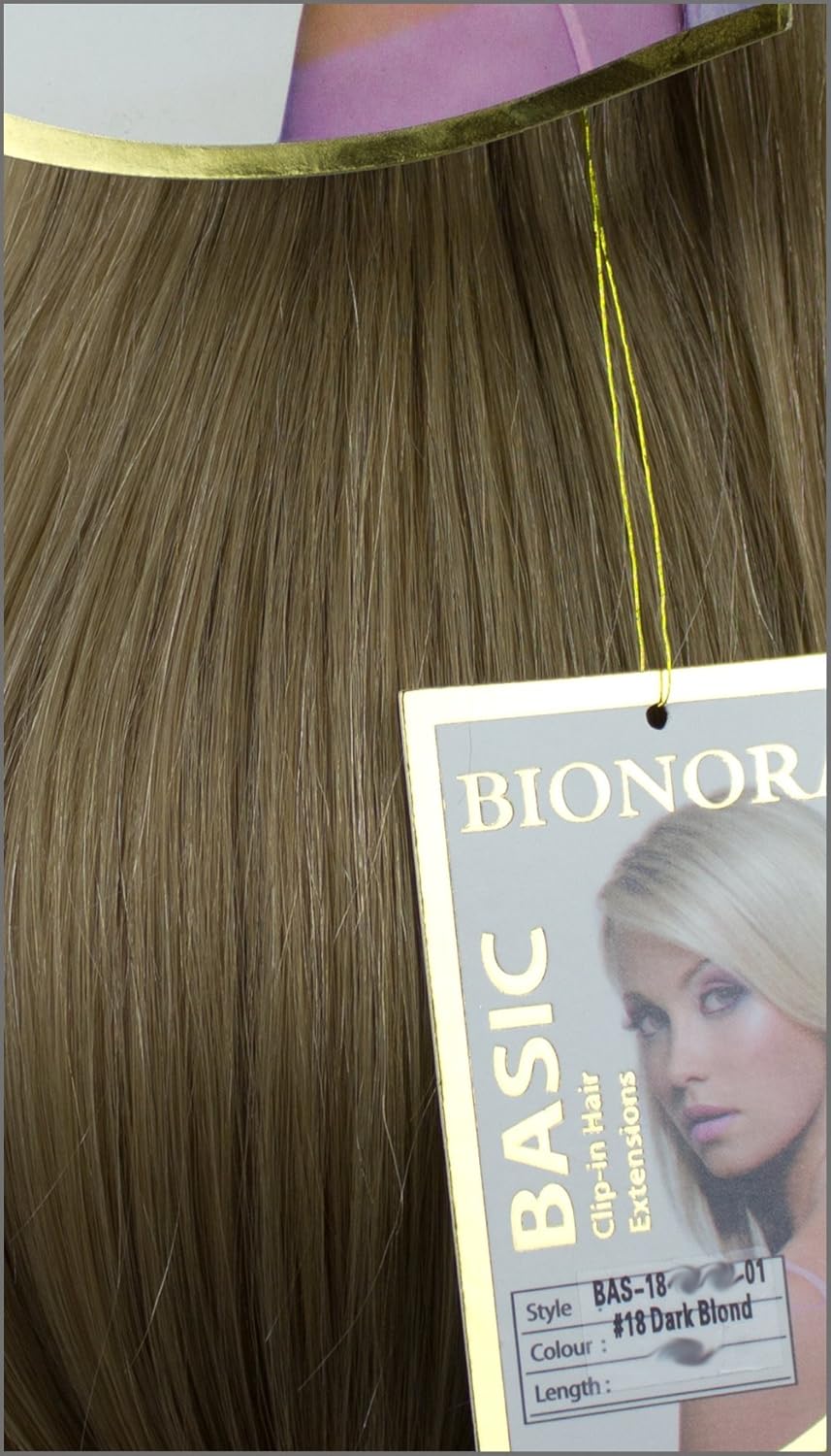 Clip in Haar Extensions mit Echthaar 18 Dunkelblond in 40cm 50cm od 60cm BASIC von BIONORA Haarverlängerung Amazon Drogerie & Körperpflege
