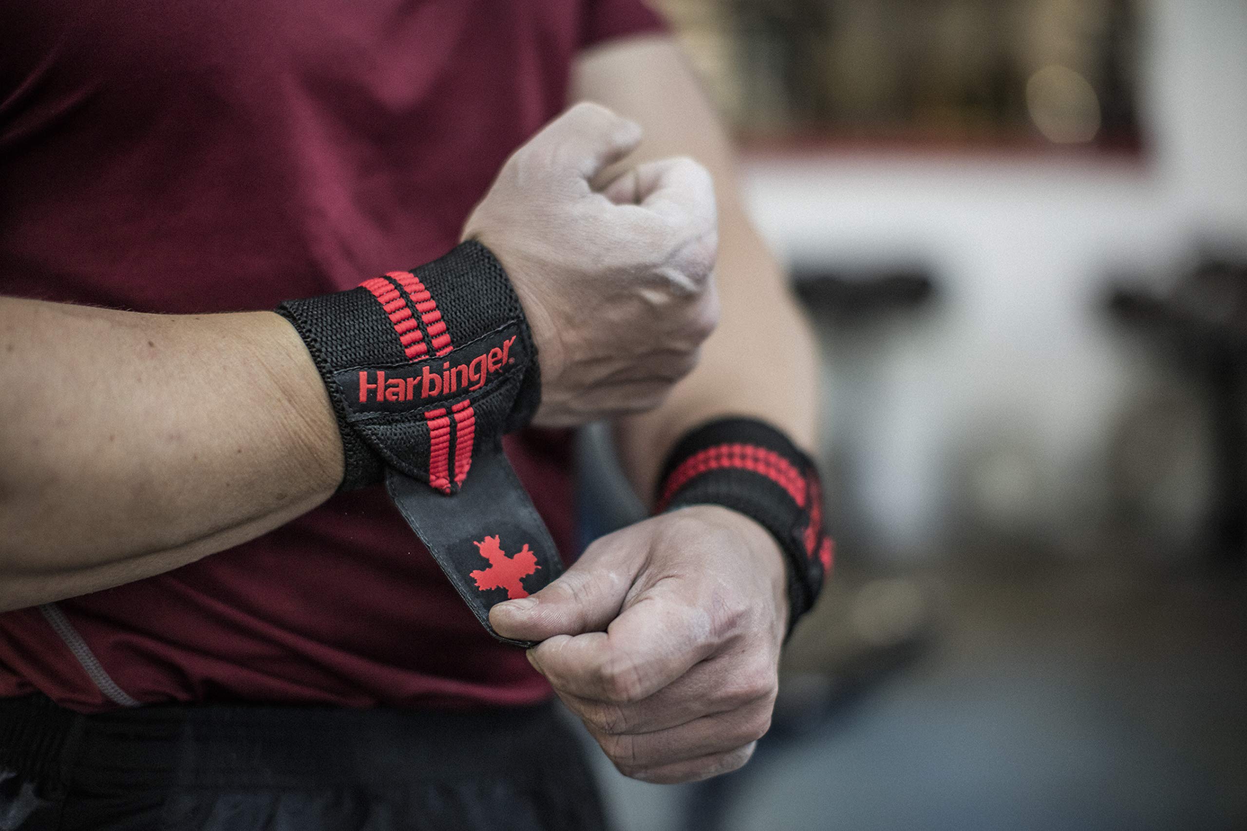 Harbinger Red Line 18Inch Weightlifting Wrist Wraps for Men and Women