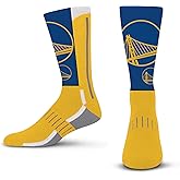 For Bare Feet NBA GOLDEN STATE WARRIORS Logo Zoom Mesh Crew Sock Size Large