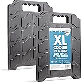 Cool Coolers by Fit & Fresh XL Slim Cooler Ice Blocks, Reusable & Long Lasting XL Ice Packs for Coolers, Slim XL Ice Packs for Cooler Bags, Space Saving, Quick Freeze, 10"x 13", Black, 2PK