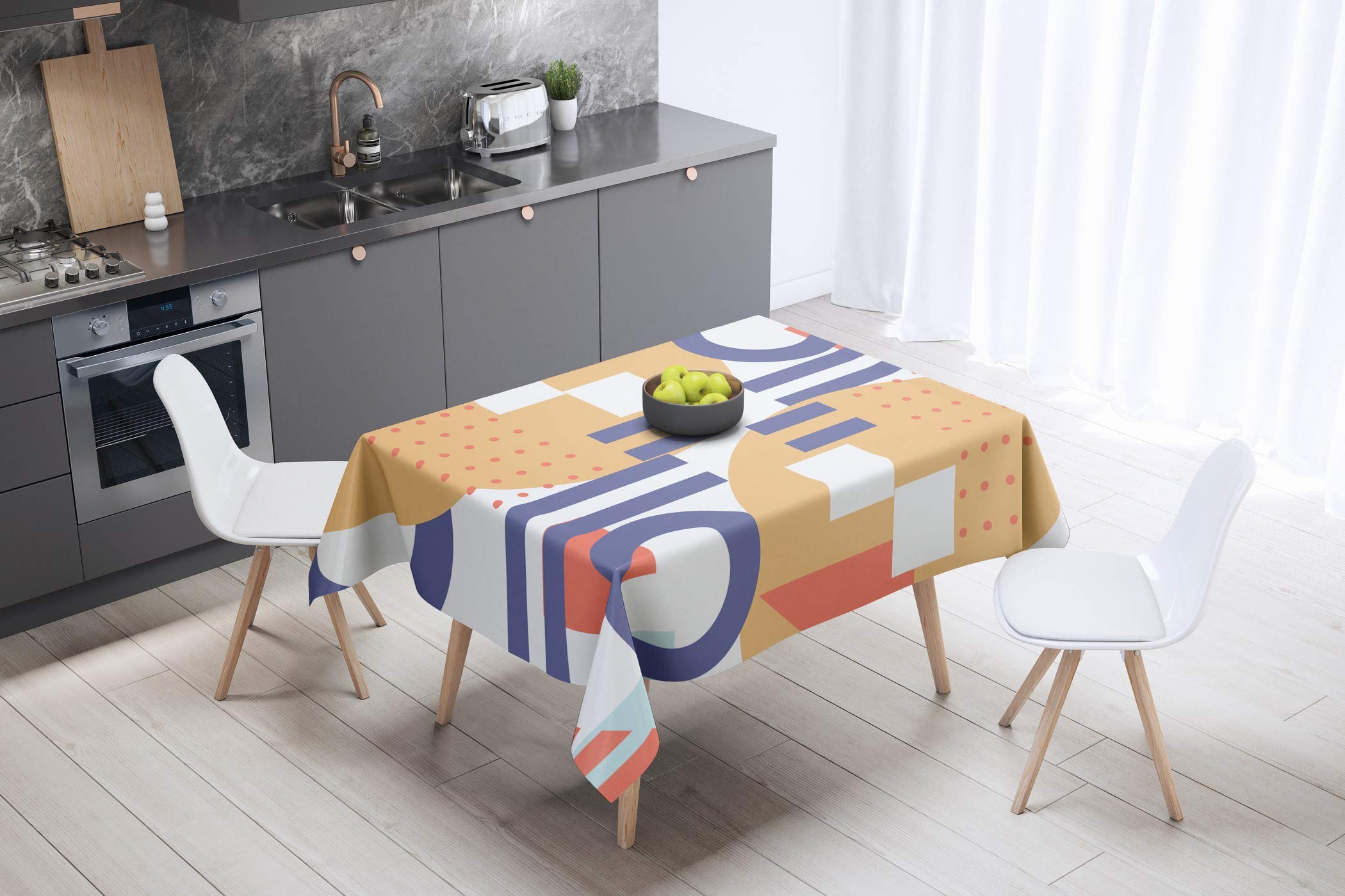 Bonamaison Kitchen Decoration, Tablecloth, 140cm x 140cm - Designed and Manufactured in Turkey