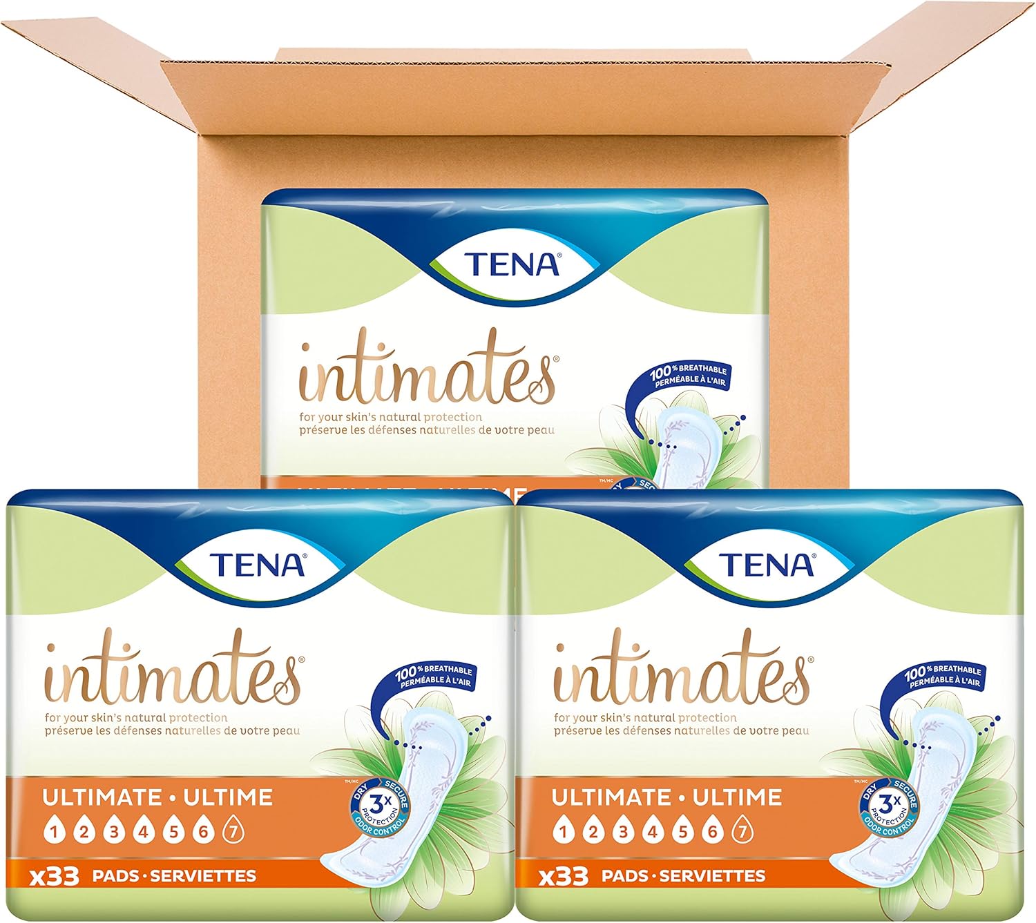 TENA Intimates Ultimate Absorbency Incontinence/Bladder Control Pad, Regular Length, 99 Count (Packaging May Vary): Health & Personal Care