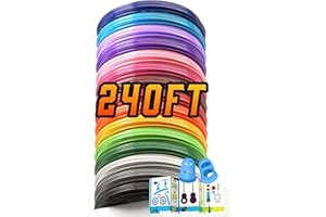 YEETIN 1.75mm 3D Pen Filament Refills Compatible with SCRIB3D P1/ADV MYNT3D Basic/Super/Pro, 15 Colors, 240ft, 16ft per Color, Comes with 2 Finger Caps & Stencil