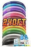 240ft 3D Pen Filament Refills 15 Colors, 1.75 mm