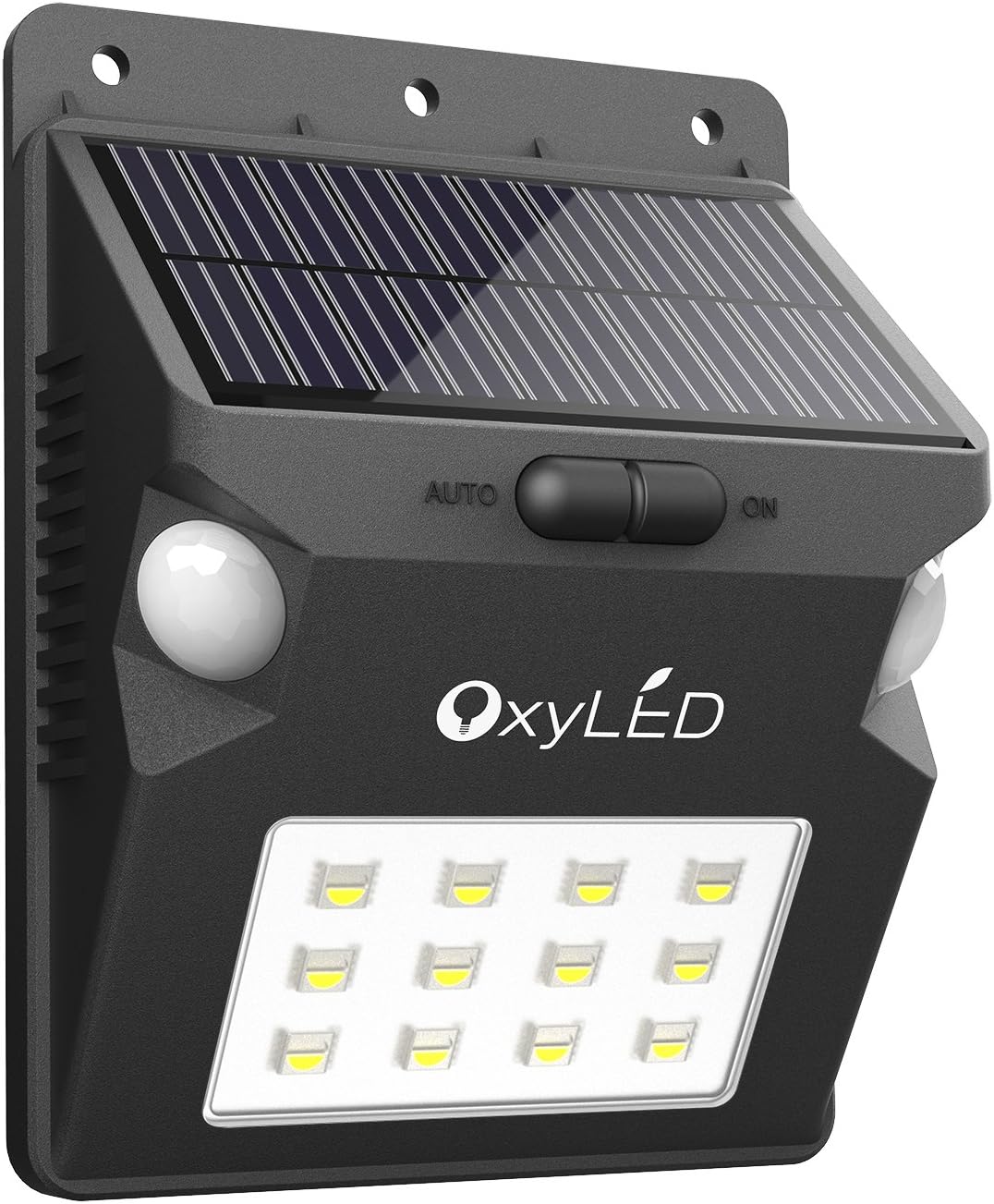 Solar Lights, OxyLED Wireless 12 LED Solar Motion Sensor Step Lights, Outdoor Wall Lights, Security Color-Changing Lights, Waterproof Landscape Light for Outdoor, Garden Decor, Patio, Yard