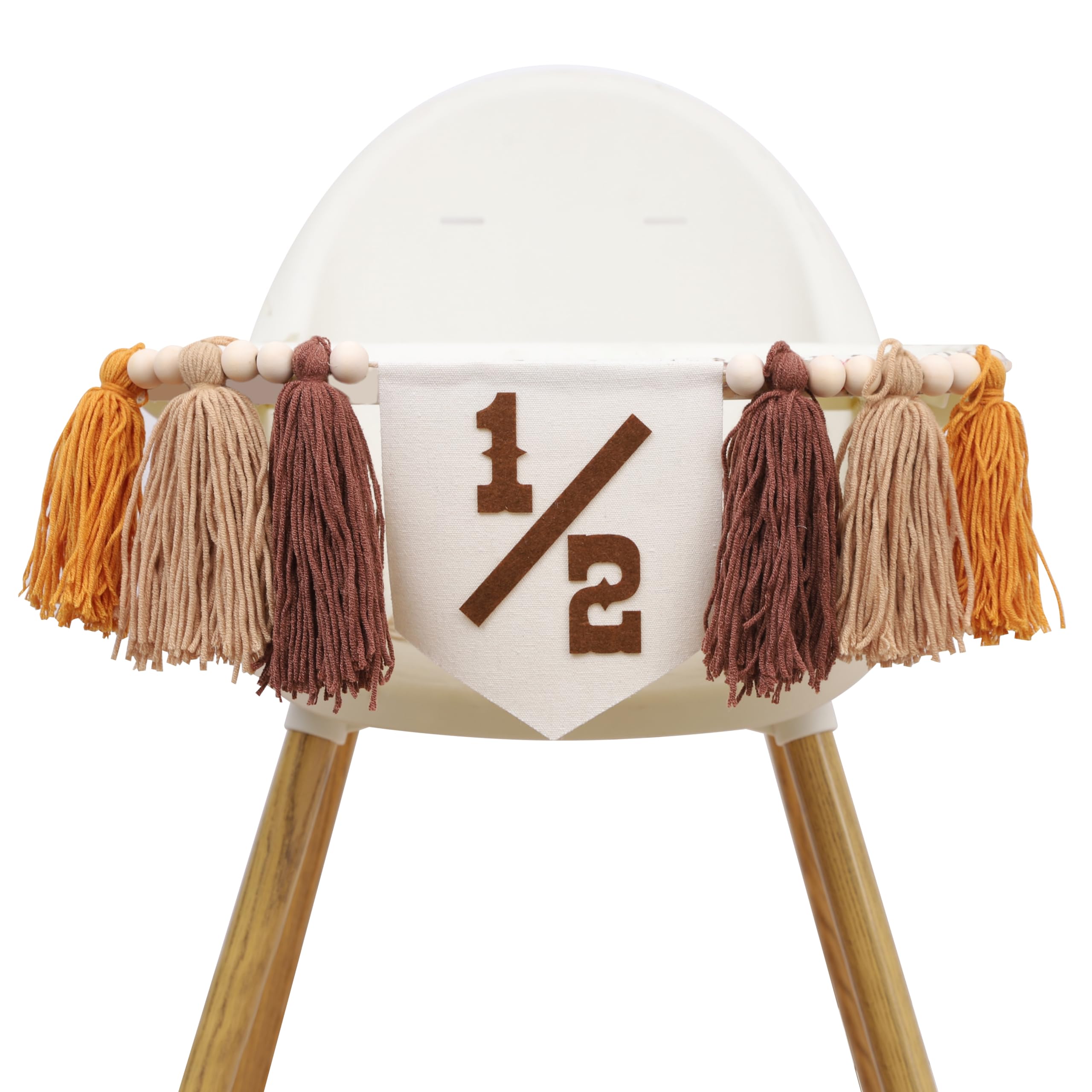 Photo 1 of 1/2 High Chair Banner - 1/2 Birthday Decorations,Half Way To One High Chair Banner,Half Birthday Highchair Banner (1/2brown)