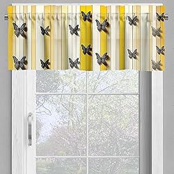 Ambesonne Summer Valance & Tier Curtain 3 pcs