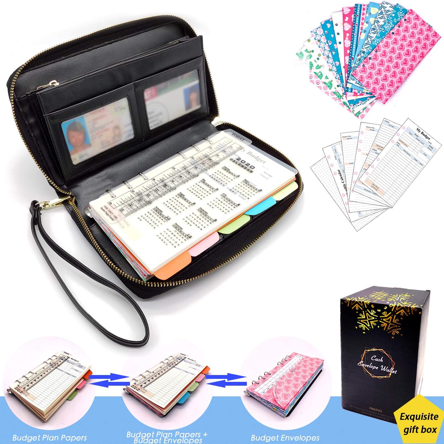 Cash Envelopes Wallet Finances Organizer Calendar Budget