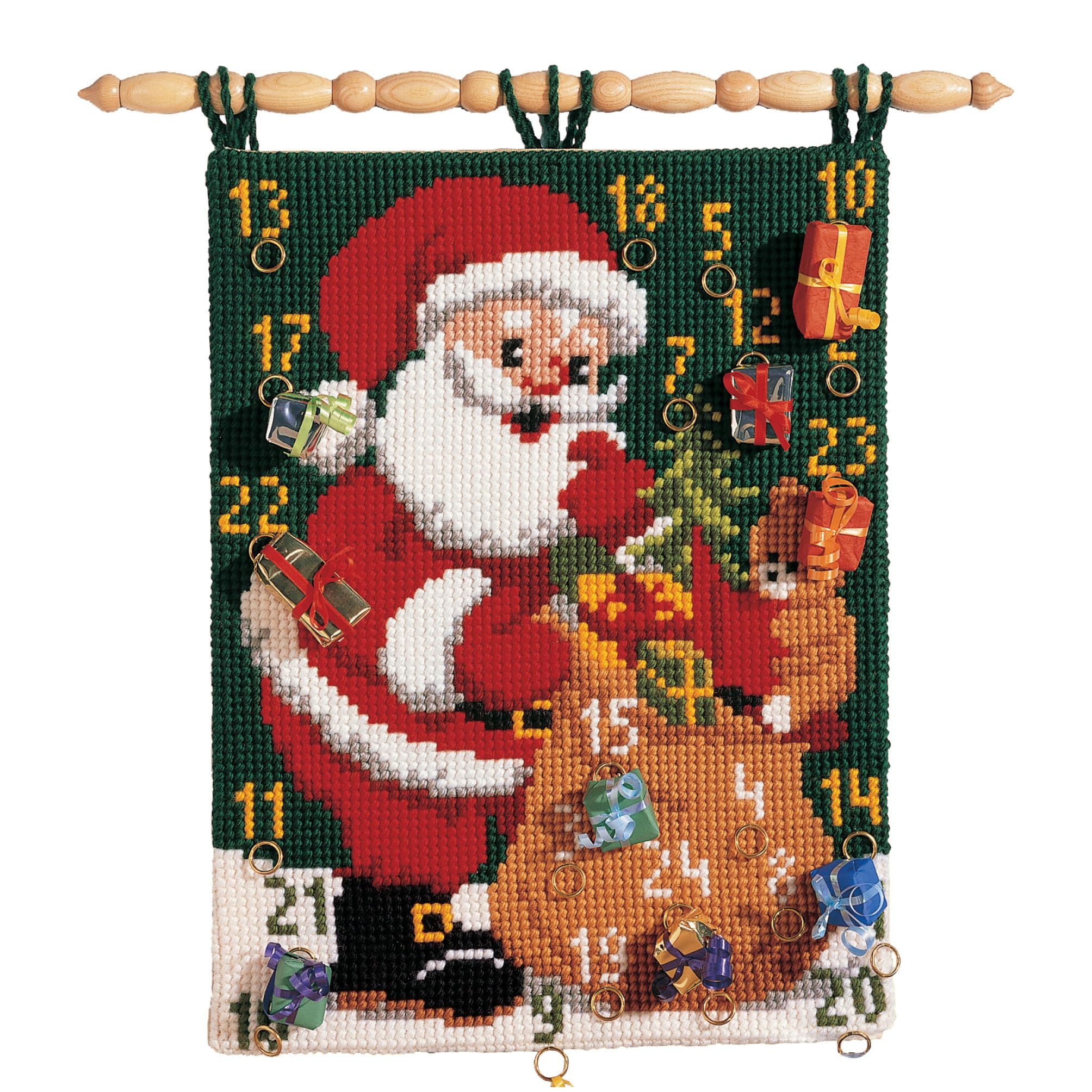 Vervaco Advent Calendar Father Christmas Cross Stitch Kit, Multi-Colour