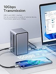 Hagibis USB C Docking Station Triple Monitor, LED