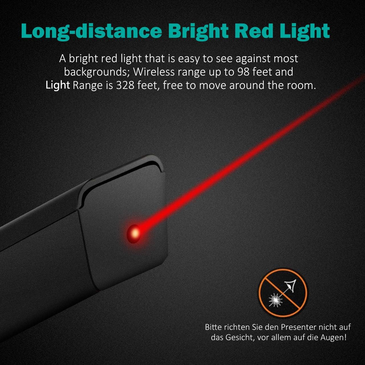 VicTsing Wireless Presenter Remote, 2.4GHz USB Presentation Clicker, 300FT Long Range PPT PowerPoint Clicker with Anti-Lost Magnetic Mini USB Receiver, Plug & Play : Office Products