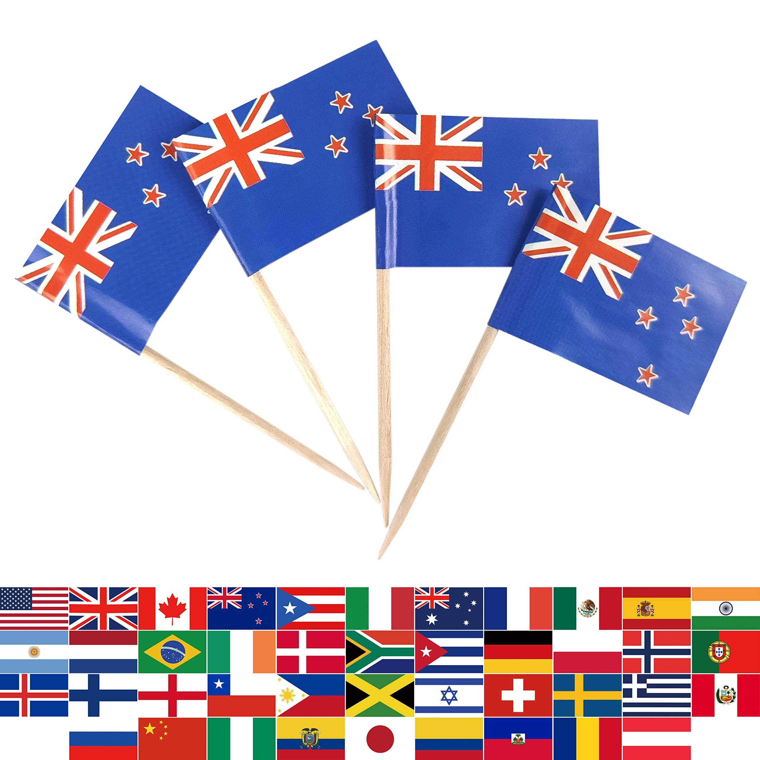 Buy JBCD 100 Pcs New Zealand Toothpicks New Zealander s Cupcake Toppers Decorations, Cocktail