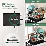MAJALiS 2 Tier Dish Drainer Rack Stainless Steel Anti Rust Black view 2