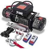 XYCLE 13,500 lb Recovery Winch, 12V Electric Winch with 3/8&rdquo; Synthetic Rope, IP67 Waterproof, Wireless &amp; Wired Remote Controls for Jeep, SUV, Truck &amp; Trailer (Black)