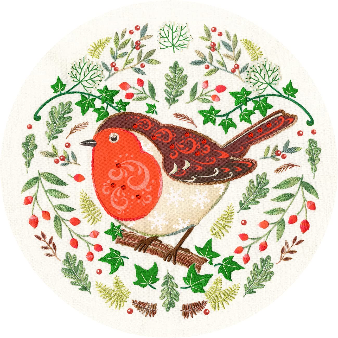 Bothy Threads Embroidery Kit - Folk Robin (Folk Art Range)