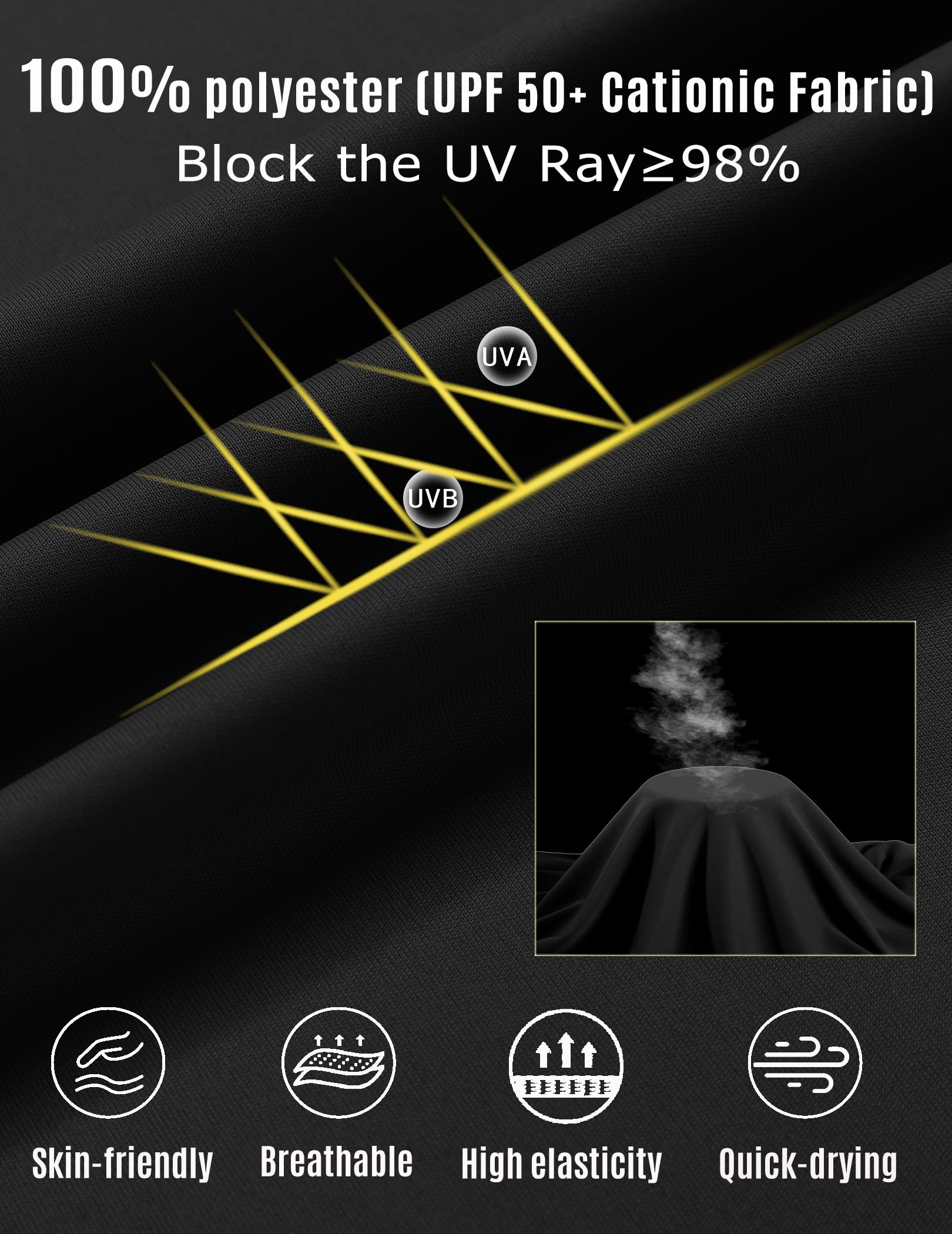 PINSPARK Black T Shirts for Men Lightweight Short Sleeve Crew Neck Gym Shirts Moisture Wicking Summer Classic Casual Tee Tops S