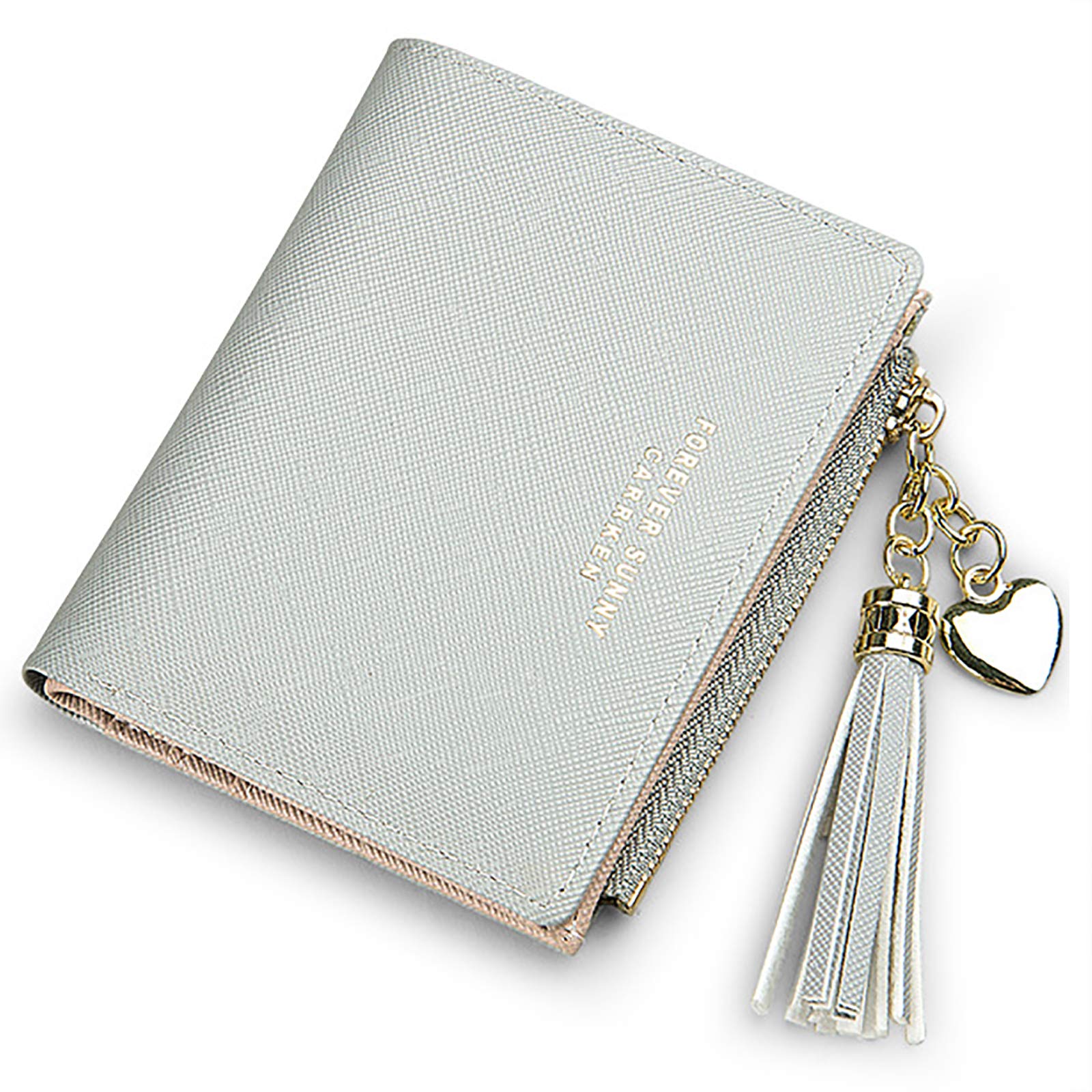 ZhengYue Purse for Women,Ladies Purse Small Leather Wallet with RFID Blocking,Vegan Leather Women Purse with Zipper Coin Purse and Multiple Card Slots for Cash,Cion,Card,Bill Grey