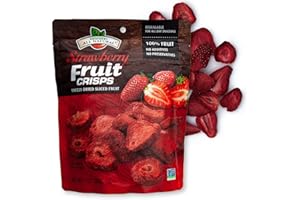 BROTHERS-ALL-NATURAL Brothers All Natural, Strawberry Freeze Dried Fruit Crisps, Gluten Free, Non-GMO, Nothing Added, 1 oz. Resealable Pouch (Pack of 8)