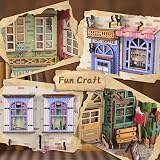 deAO DIY Miniature Book Nook Kit with LED Light - Street & Cat Model view 3
