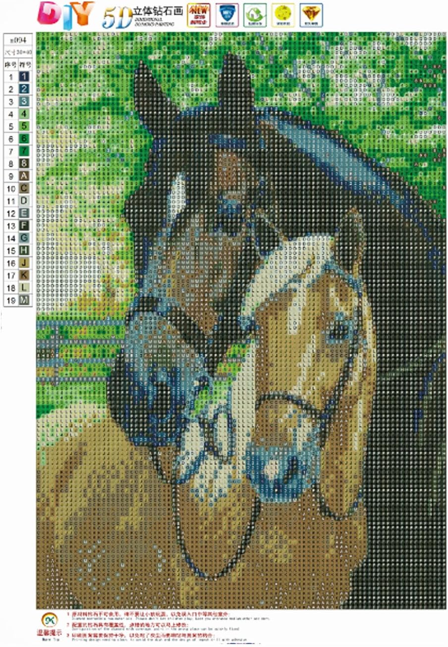 MXJSUA 5D Diamond Painting - Full Drill Kits - Adults - Horse - Black & White - 30x40cm, 12x16In - Image 4