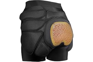 WEWAYSTEP Protective Padded Shorts Crash Pad, PU Hip Butt Pads Impact Gear for Youth Ladies Women, Tailbone Protection Pad for Ski Snowboarding Skating Skateboard