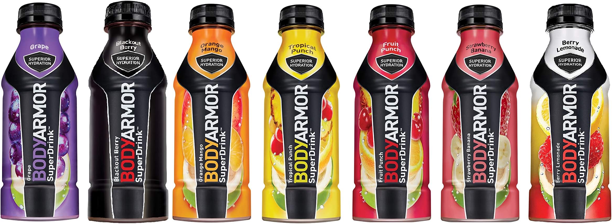 BodyArmor SuperDrink, Variety Sampler Pack 7 Bottles - 7 flavors - Including Jummybo mints