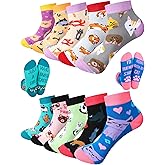 ShinyMatch 10 Pairs Novelty Cat Socks for Women Girls Cute Animal Ankle Socks Funny Gifts for Cat Lovers Birthday Holiday