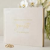 Beautiful Wedding Guest Book for Your Wedding Reception - Velvet Guestbook | Simply Elegant Guestbook to Sign in and Add Polaroid Photos - The Perfect Bridal Shower Guest Book for the Special Day