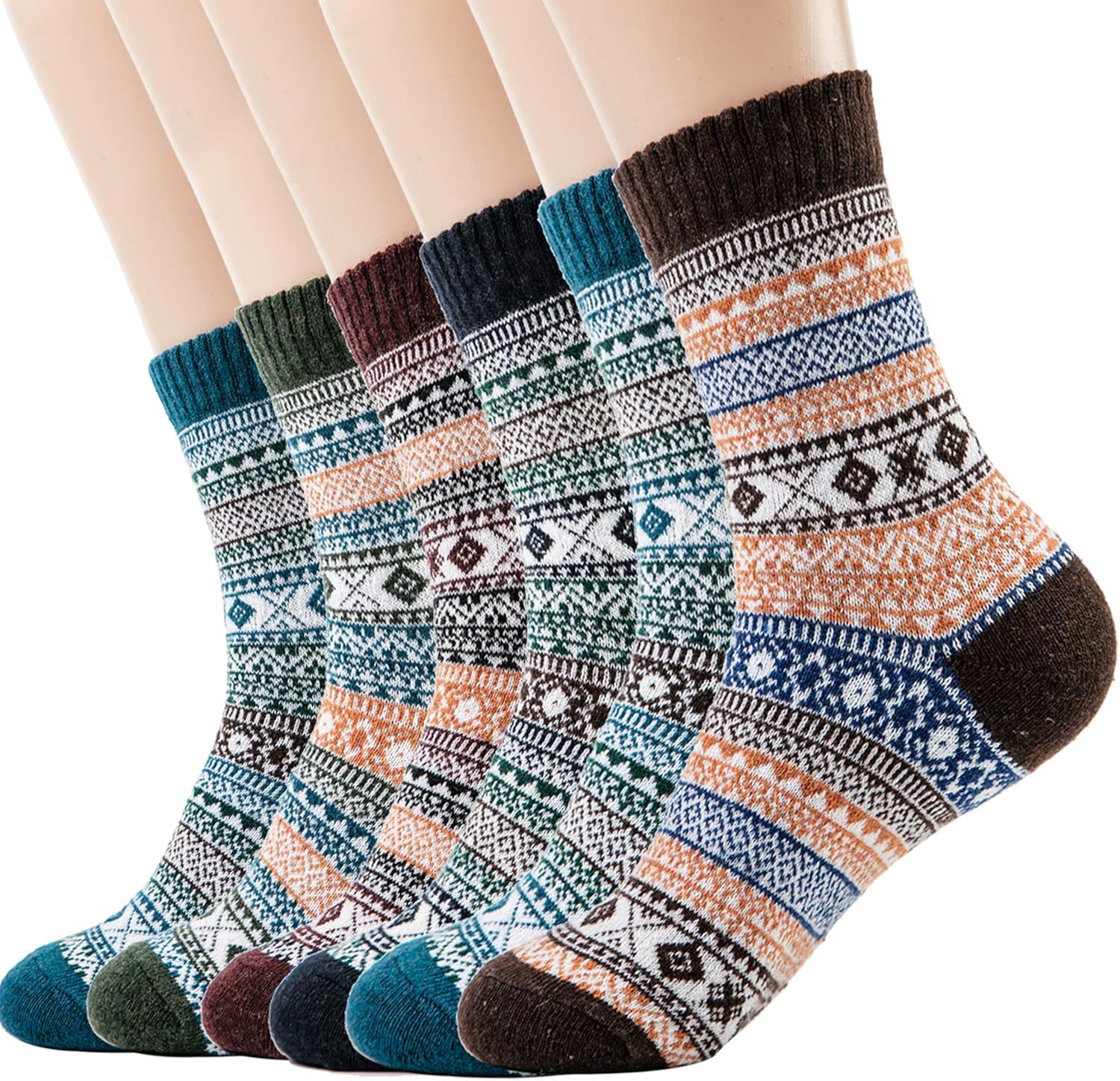 6 Pairs Mens Wool Socks Winter, Meetdas Mens Warm Socks Breathable