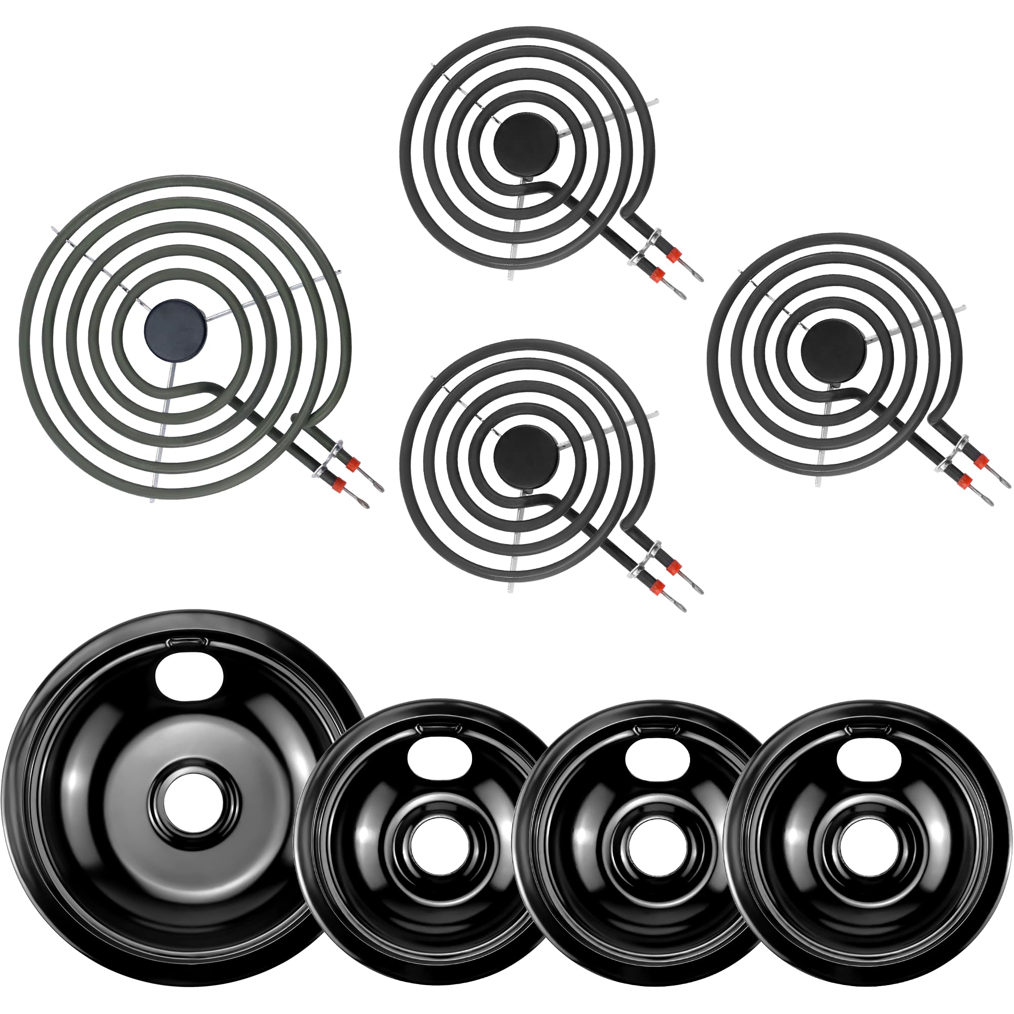Photo 1 of Electric Burner Drip Pans 5304430149(6")5304430150(8") Electric Stove Top Burner MP15YA(6") MP21YA(8") Compatible for Frigi-daire Ken-more Electric Range Stove by MIFLUS