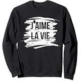 Amazon Com J Aime La Vie I Love Life White Distressed French Saying Premium T Shirt Clothing Shoes Jewelry