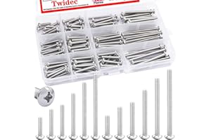 Twidec/Machine Screw Kit,304 Stainless Steel #6-32#8-32 Electrical Long Outlet Screws Phillips Pan Head Electricians Screws 102PCS 5/8 to 2 inch for Wall Plate Switch, Receptacles Mounting Screw