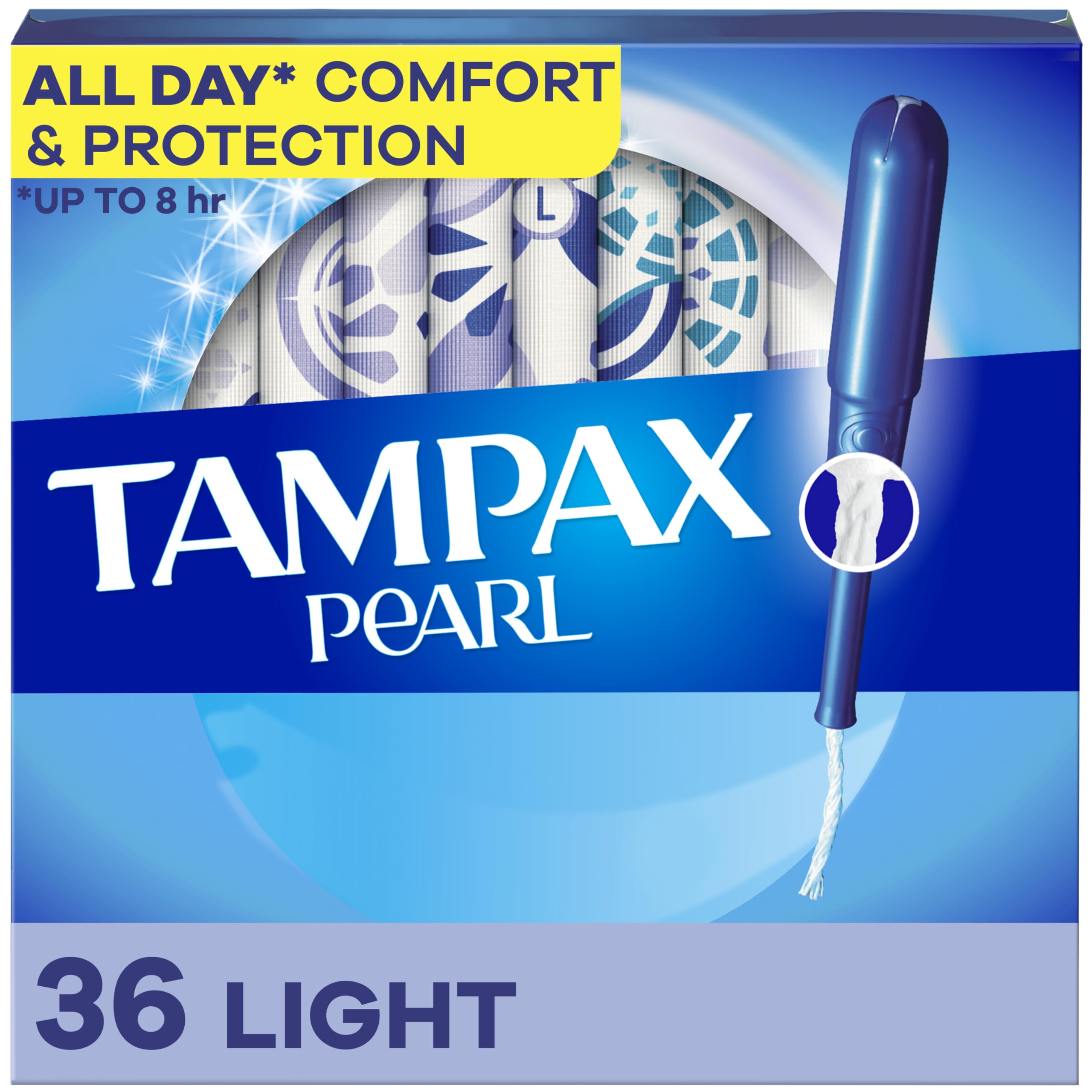 Photo 1 of Tampax Pearl Tampons, with LeakGuard Braid, Light Absorbency, Unscented, 36 Count