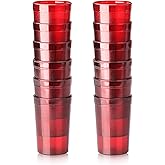 New Star Foodservice Restaurant-Grade Polycarbonate Beverage Tumblers, 8 oz, Red, Set of 12