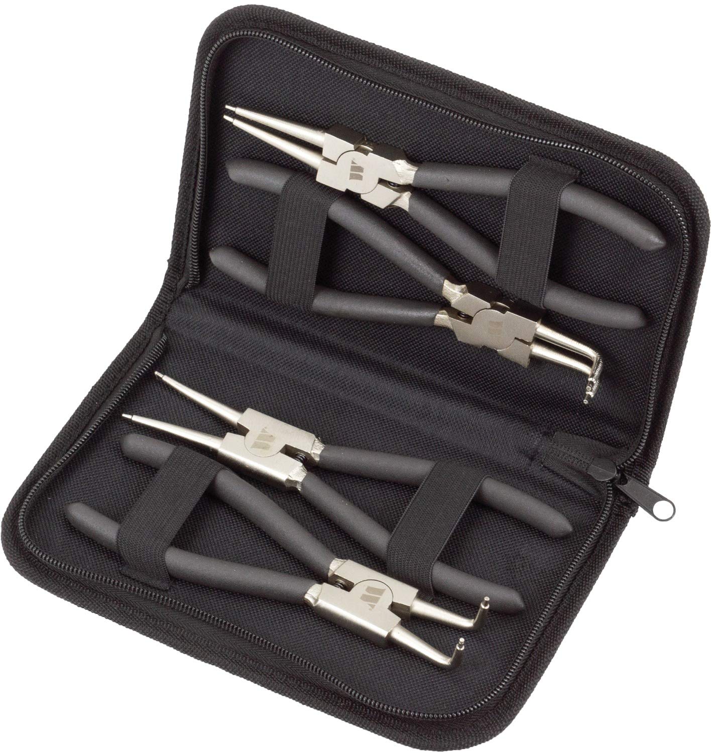 Circlip C-Clip Plier Pliers Set 4-Piece 175mm Length, Heavy Duty, Internal & External Clips, Straight & Angled, Non Slip Handles