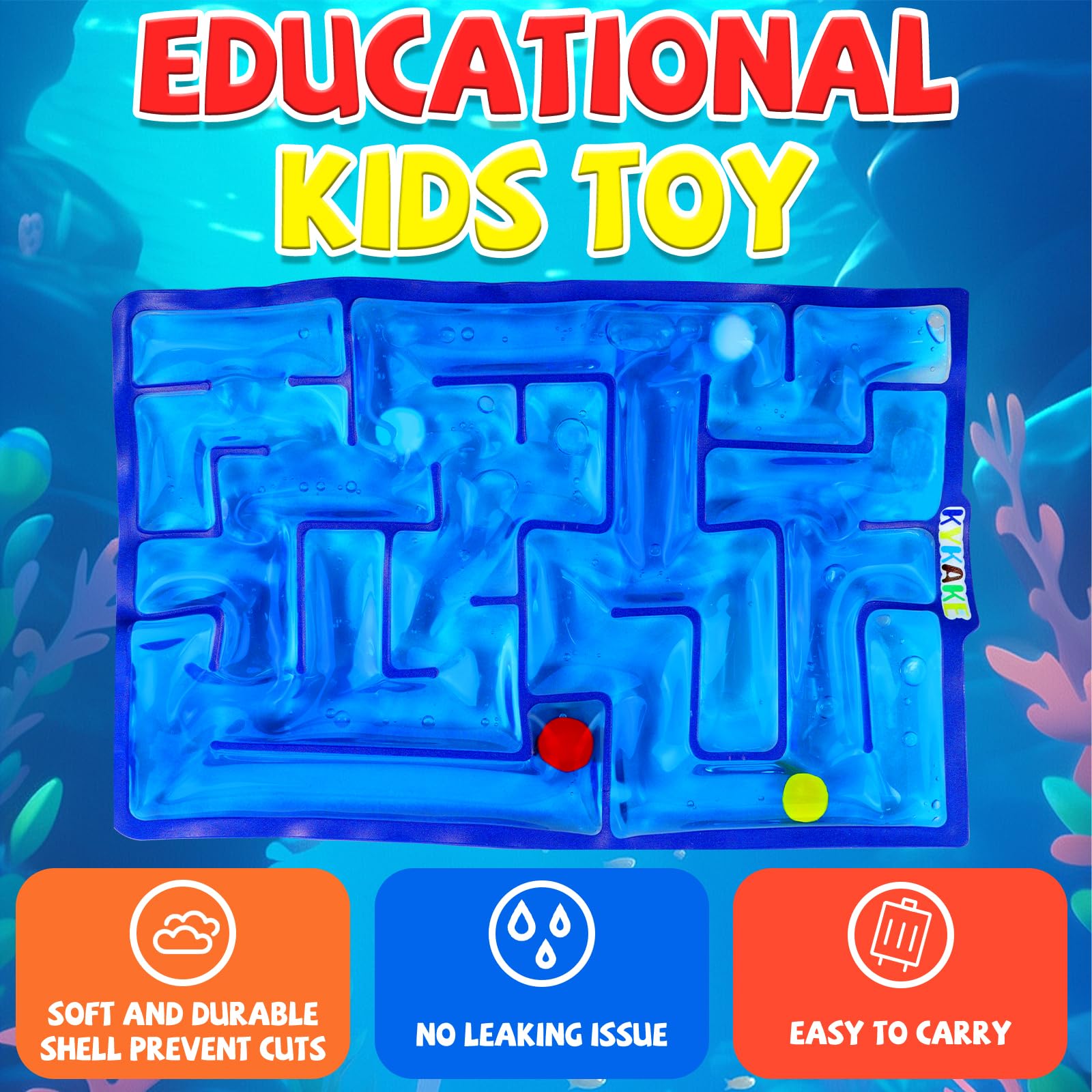 Sensory Maze Fidget, Marble Maze Gel Filled Squishy Toy for Kids and Adults - Autism Stress Anxiety Relief With Filled Goo for Calming - Classroom Easter Basket Stuffers