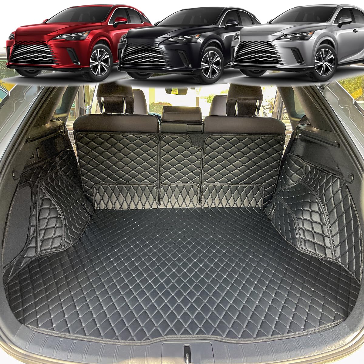7DEEKEI Cargo Mat for 2023-2026 Lexus RX | All-Weather Trunk & Rear Backrest Liner