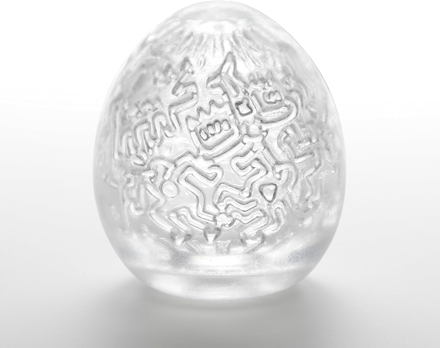 TENGA Keith Haring Party Egg Masturbator, White/Chrome, One Size, Silver, Super Stretch (Starting Length 5cm, Width 4.5cm) - Image 3