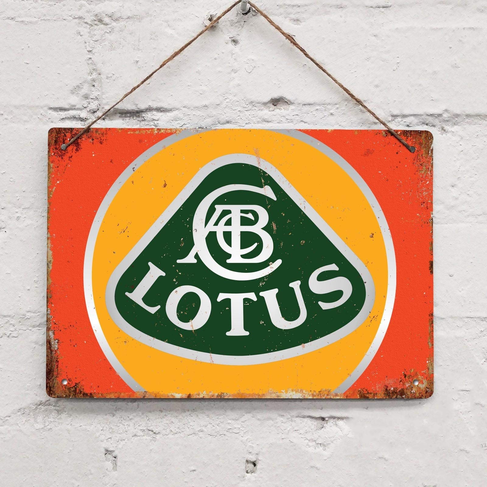 BDTS Lotus Car Vintage Tin Sign Metal Decor Wall Sign 8X12 Inches