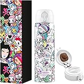 Tokidoki Unicorno insulated water bottle Stainless Steel Water Bottle 16oz Vacuum Sealed Thermal Cup with Leak Proof Flip Lid, Double Wall Tumbler for Hot & Cold Drinks, Unicorno Design